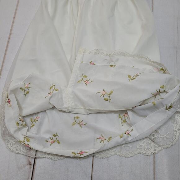 Vintage Shadowline rosette slip skirt floral lace lingerie - Picture 7 of 10